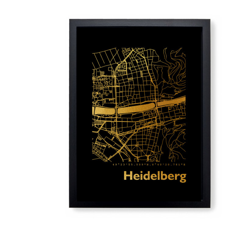 Brayden Studio Heidelberg Map Single Picture Frame Graphic Art